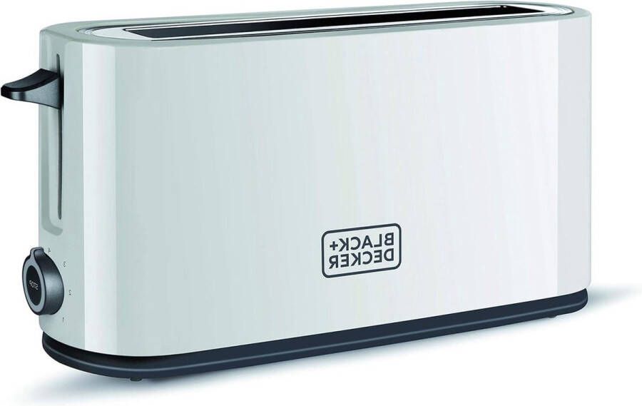 Broodrooster 1000 W extra lange sleuf 7 bruiningsniveaus stop-functie kruimelopvang wit