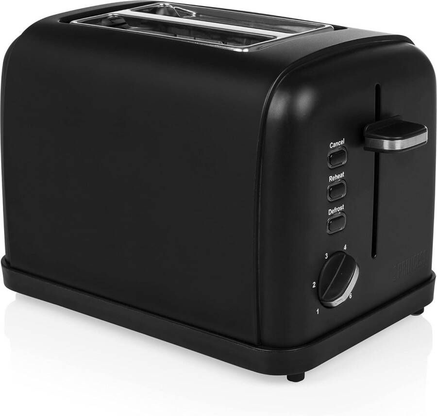 Broodrooster 1500 Watt Toaster Ontdooifunctie Verwarmfunctie Roestvrijstaal 5 Bruiningsniveaus