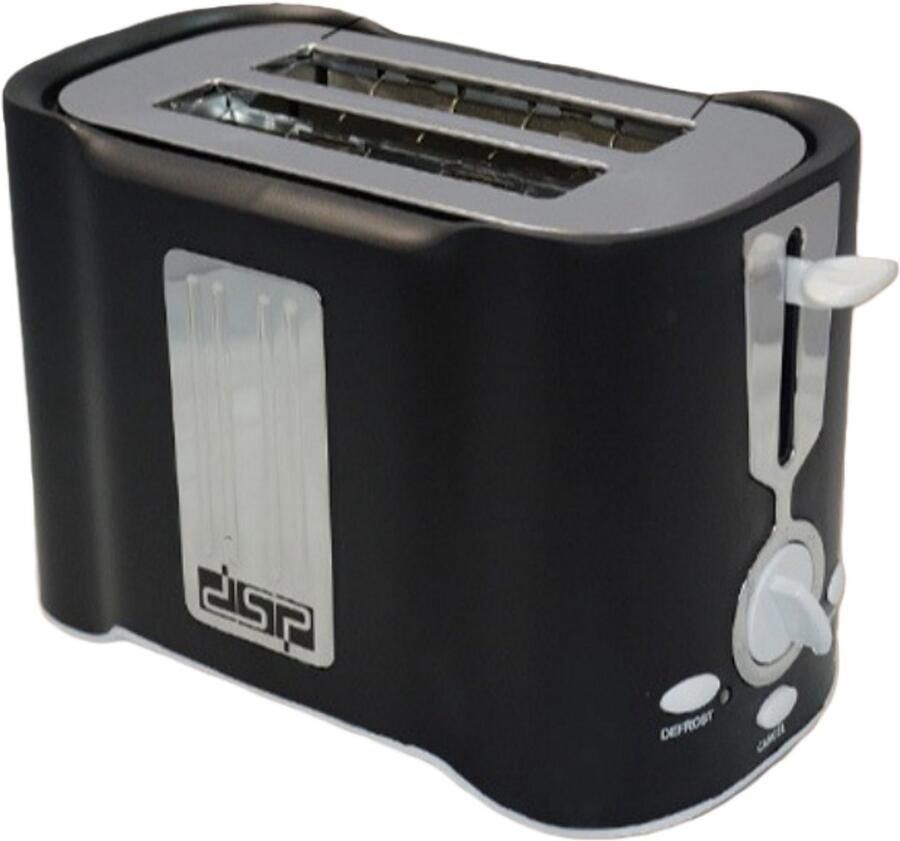 Broodrooster 2 Sleuven Roestvrijstalen Voorkant 750-850 W Vermogen Compact Keukenapparaat Ontbijt Toaster