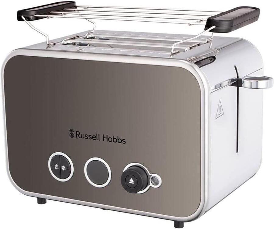 Broodrooster 2 Sneetjes Toast Apparaat Ontbijt Bereiden Extra Brede Sleuven 31.7D x 18.6B cm Titanium
