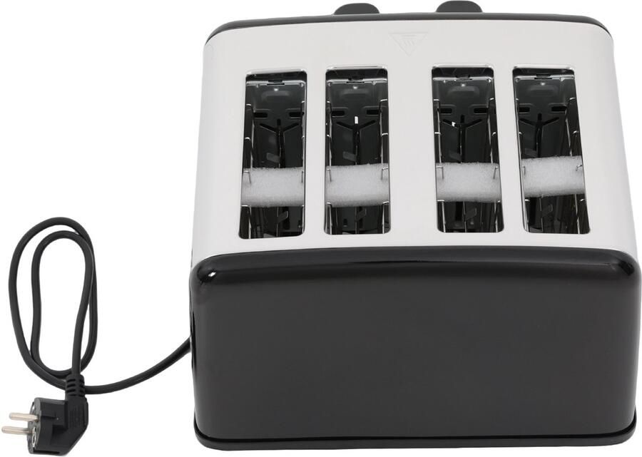 Broodrooster 4 Sneden 1460-1750 W Vermogen Brede Sleuf Roestvrij Staal Elektrische Ontbijtmachine Huishoudelijk Toaster