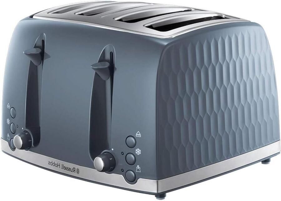 Broodrooster 4 Sneden Toastapparaat Keuken Ontbijt Maken Extra Grote Sleuven 4 Sneden Grijs