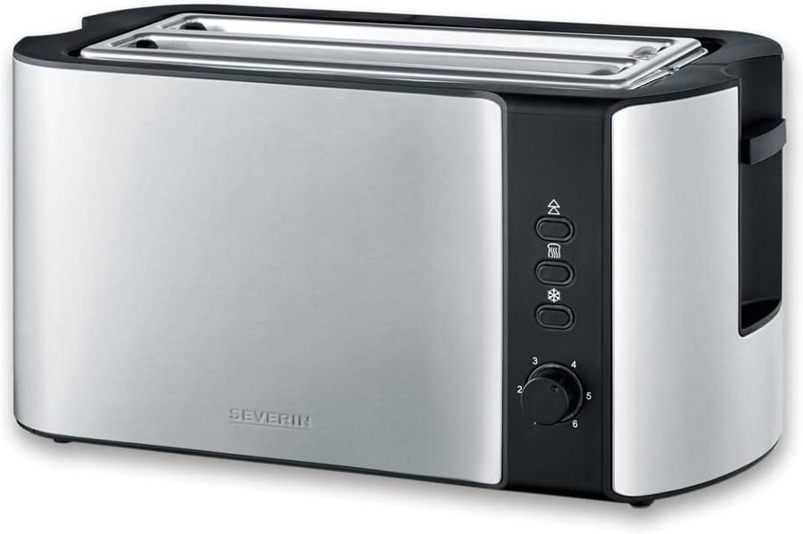 Broodrooster 4 Sneetjes – Lange Sleuven – Ontdooifunctie – RVS Behuizing – 1400W