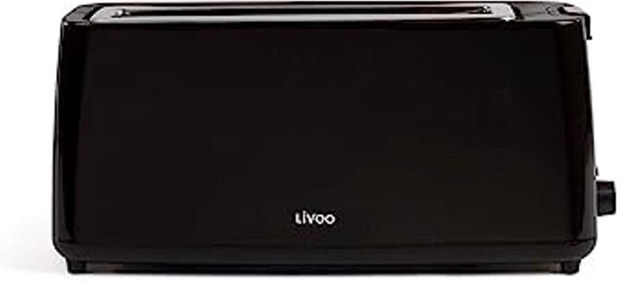 Broodrooster 800 W met grote sleuf Zwart - Foto 1