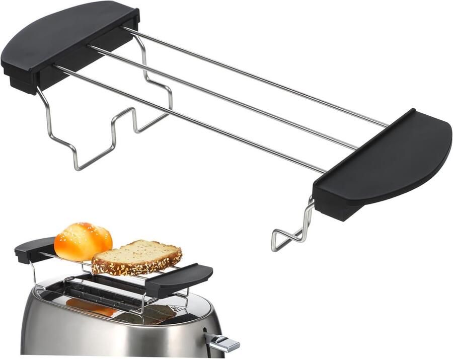 Broodrooster Accessoire Grill Rek Brood Grillen Hittebestendig Roestvrij Staal 26 cm Breed Zwart