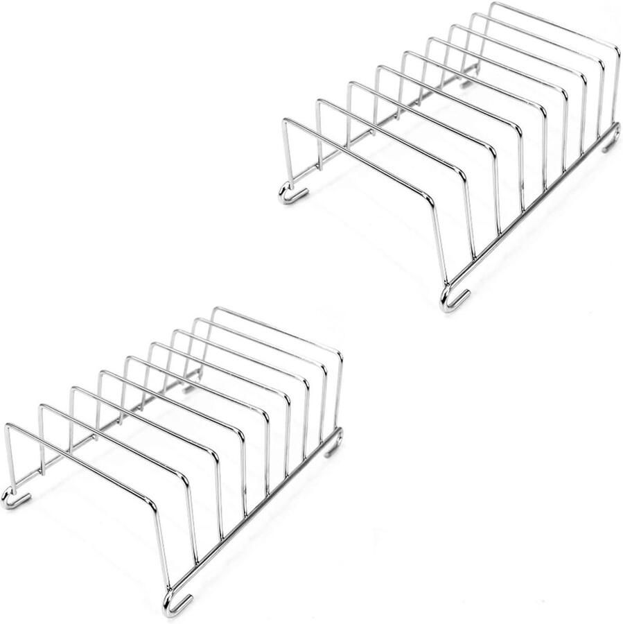 Broodrooster Accessoires Broodrek Houder Keuken Organiseren Roestvrij Staal 8 Slots Zilver