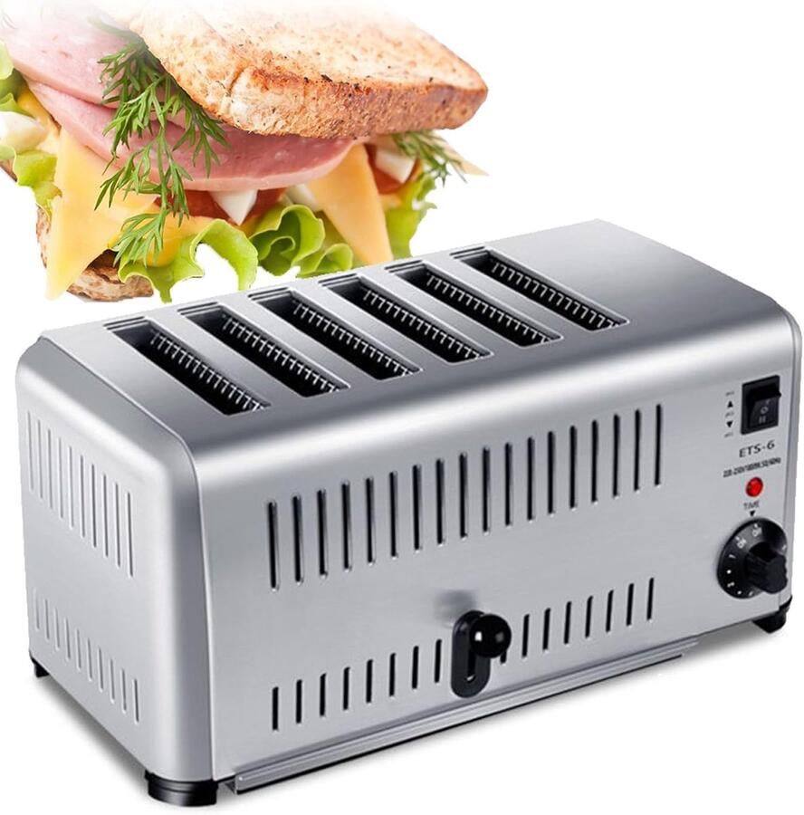 Broodrooster Brede Sleuven Rooster Toastapparaat Ontbijt Maken Roestvrij Staal 4 Sneetjes Zilver