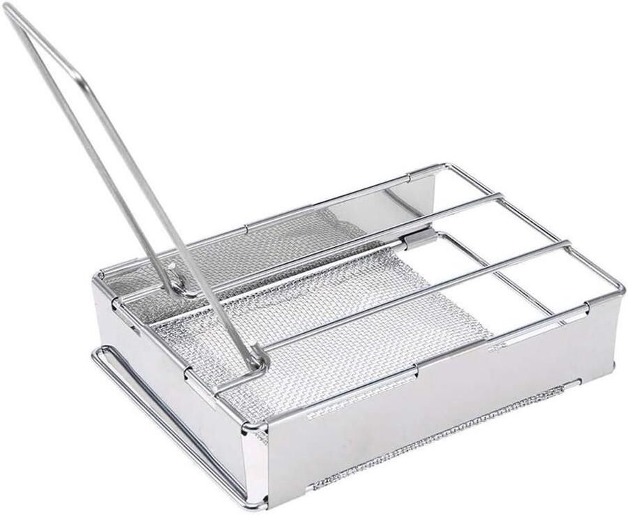 Broodrooster Camping Outdoor Grill Buiten Koken Plat Opvouwbaar Lichtgewicht Zilver