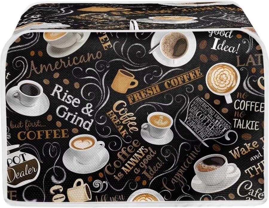 Broodrooster Cover Apparaat Beschermer Keuken Opruimen Waterdicht Polyester Past Meeste Modellen Koffie Patroon