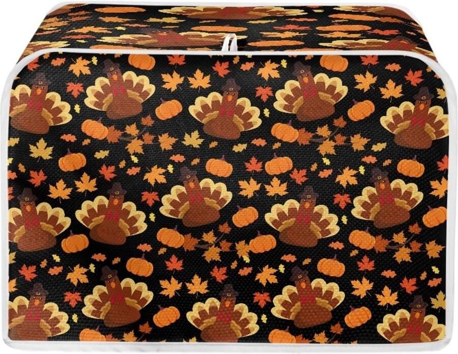 Broodrooster Cover Broodrooster Beschermer Keuken Stoffvrij Houden Wasbaar Canvas Polyester 19x20x29 cm Thanksgiving Turkije