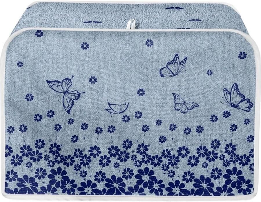 Broodrooster Cover Keuken Apparaat Bescherming Keuken Netjes Houden Stijlvol Bloemenprint 4 Sleuven Blauw