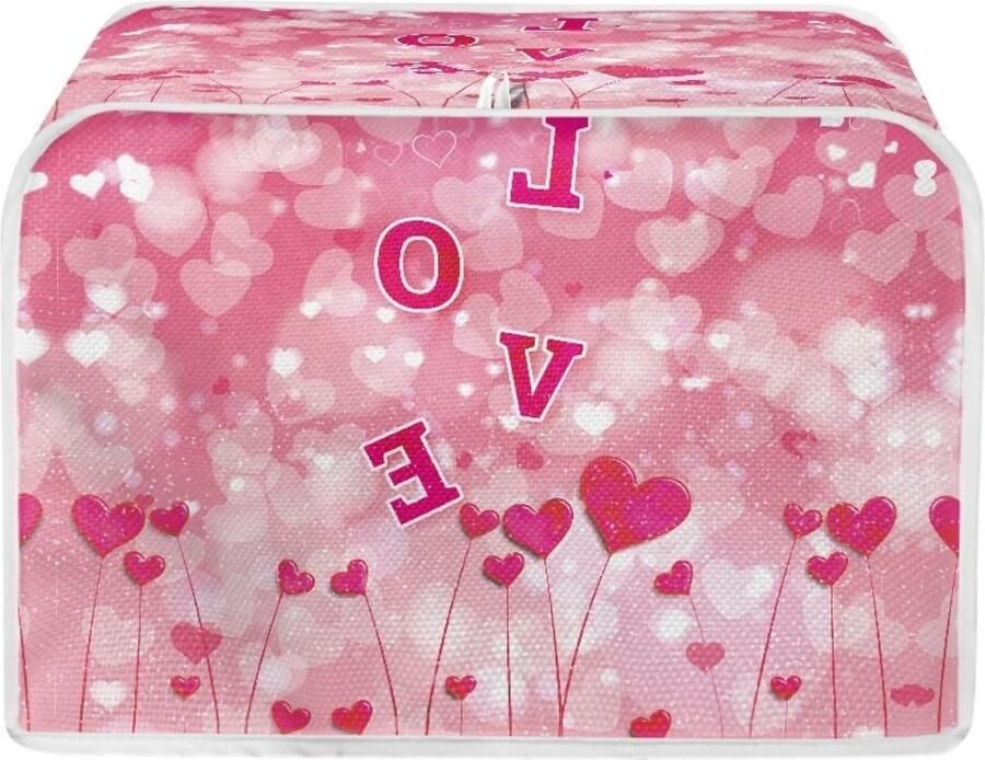 Love Print Toaster Cover 2 Slice Small Kitchen Appliance Dust Caps Dust and Fingerprint Protection