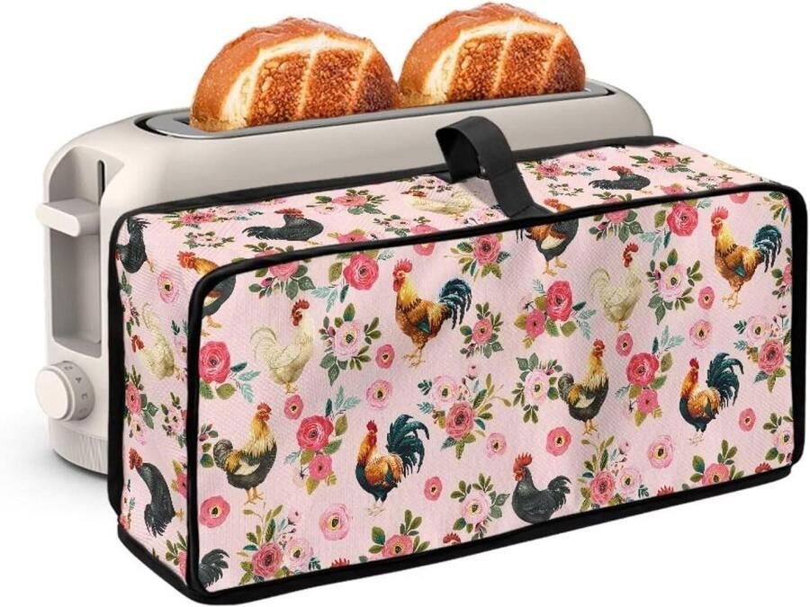 Broodrooster Cover Stofkap Broodrooster Keuken Apparaat Beschermen Waterdicht Krasbestendig 40 cm Bloemen Haan Roze