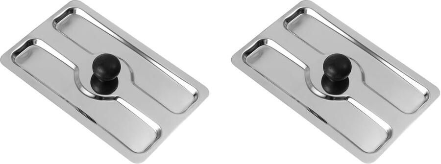 Broodrooster deksels Apparaat accessoires Keukenhygiëne behouden Roestvrij staal 2 stuks Zilver