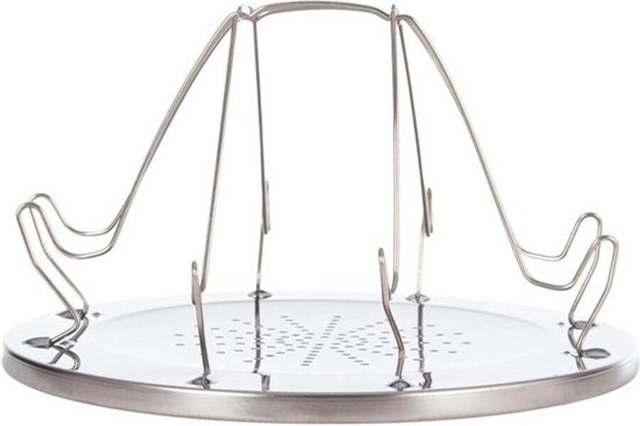 Broodrooster draagbare oven voor kamperen en buitengebruik opvouwbaar roestvrij staal 22.5 cm zilver