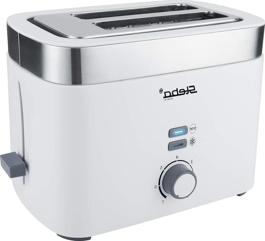 Broodrooster Dubbele Sleuf Klassiek Wit Ontbijt Bereiden Automatische Centrering 2 Slices Wit