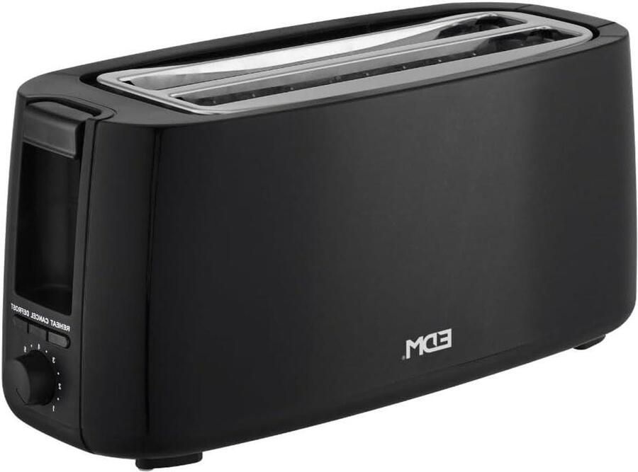 Broodrooster Dubbele Sleuf Tosti Apparaat Ontbijt Bereiden Met Ontdooifunctie 1400 Watt Zwart