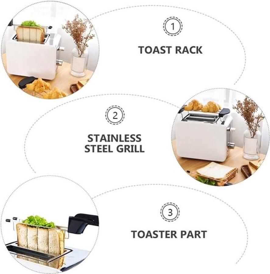 Broodrooster grill met sandwichtang en warmhoudplaat voor camping en oven