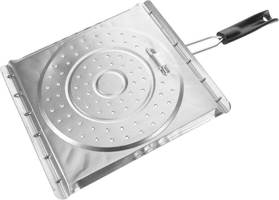 Broodrooster Grillrek Camping Toaster Buiten Koken Geperforeerd Ontwerp 39 x 20 x 2 cm Zilver