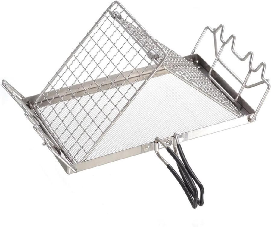 Broodrooster Grillrek Toasthouder Camping Buiten Koken Opvouwbaar Ontwerp 5.5x14.3x6.5cm Meerkleurig