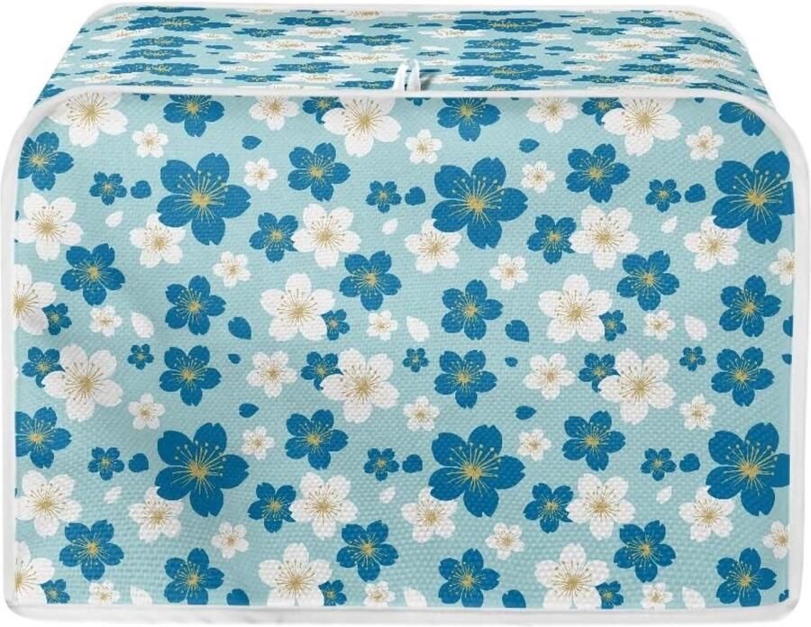 Broodrooster Hoes Broodrooster Beschermer Keuken Netjes Houden Polyester Spandex Stof 29x20x19cm Wit Blauw Kersenbloesem