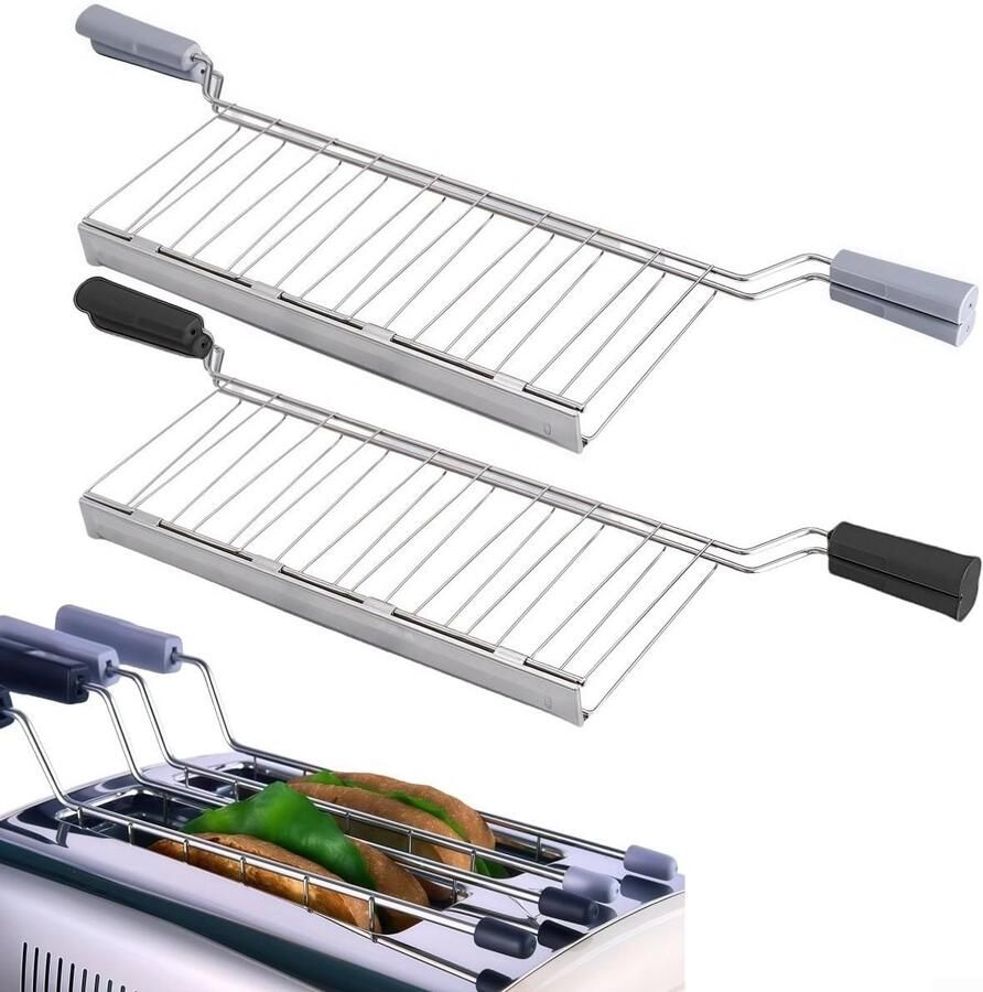 Sandwichkooi Broodrooster Tosti Maker Snelle Snacks Maken Gelijkmatig Roosteren 436 x 114 cm Grijs - Foto 3