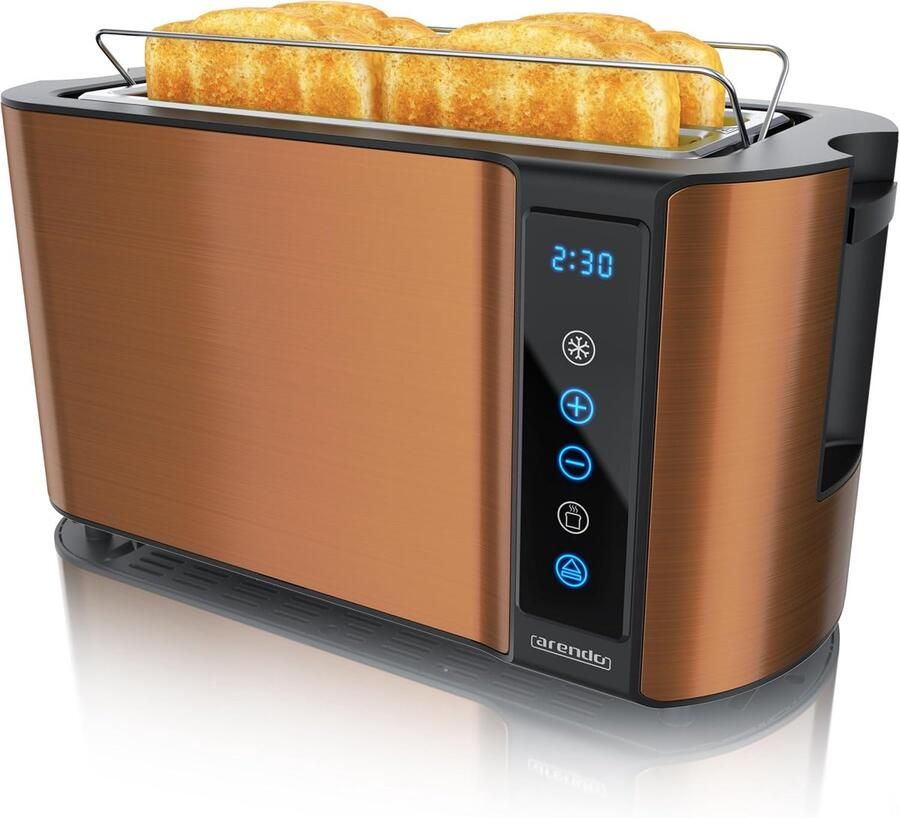 Broodrooster Lange Sleuf – 4 Sneden – Touchscreen – Broodjesrek – 7 Bruiningsstanden – 1250W