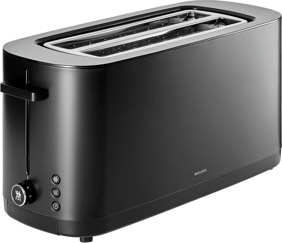 Broodrooster Lange Sleuven Tosti Apparaat Bagels Ontbijt Bereiden Extra Brede Sleuven 4 Slices Zwart