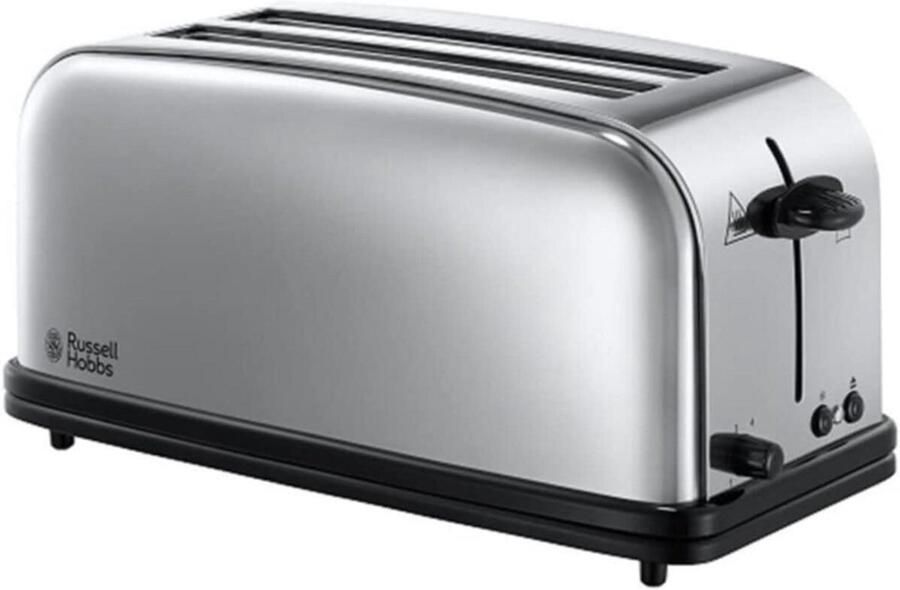 Broodrooster met 2 Lange Sleuven 1600W Lift & Look Functie en Opzetstuk