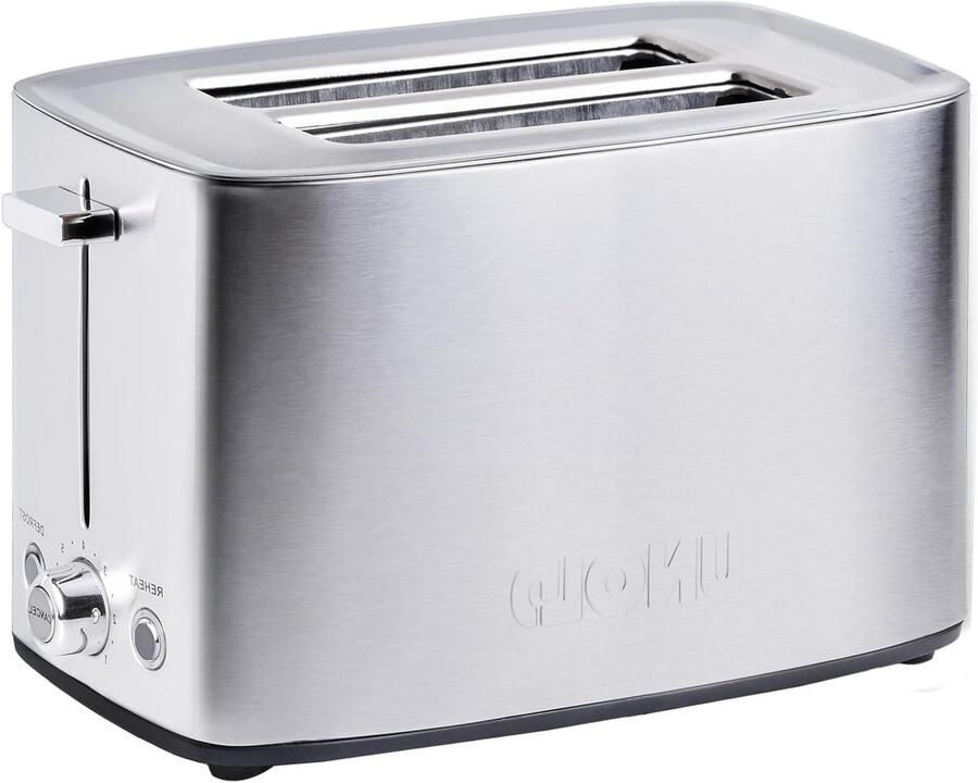 Broodrooster met 2 Sleuven Toastapparaat RVS Ontbijt Bereiden Extra Grote Roosterkamers