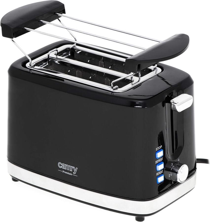 Broodrooster met 2 sneden Toastapparaat Ontbijt Bereiden Annuleringsfunctie 900 Watt Zwart