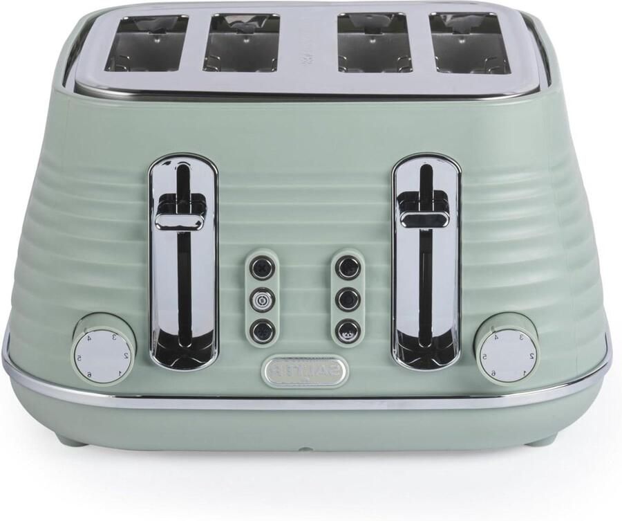 Broodrooster met 4 sneden 4-slice toaster Broodrooster Toast Bereiden Brede Sleuven Zelfcentrerend 4 sneden Groen