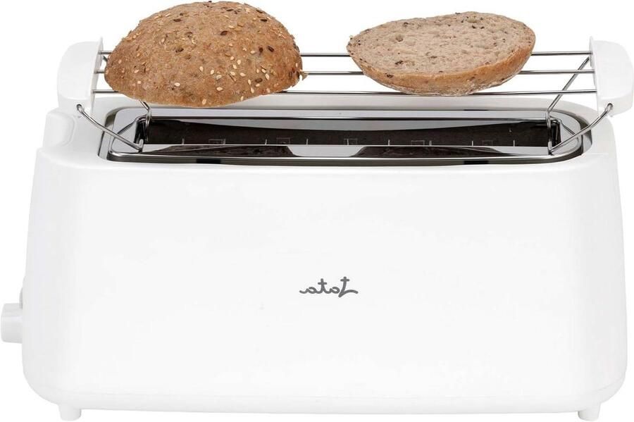 Broodrooster met brede sleuf Toastapparaat Broodmaker Perfect Ontbijt Maken Automatische Centrering 40 mm sleuf Wit
