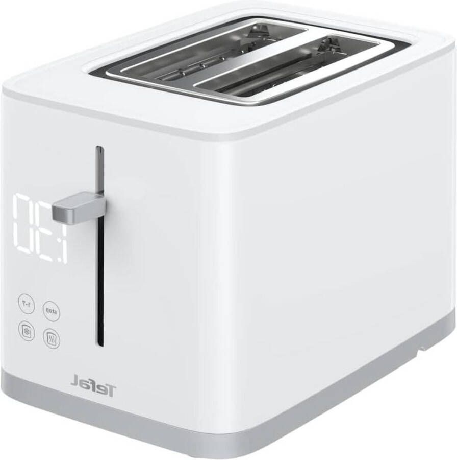 Broodrooster met digitaal scherm en 4 speciale functies Stoppen Opwarmen Ontdooien Bruiningsgraad Extra hoge lift Uitneembare kruimellade 2 sleuven