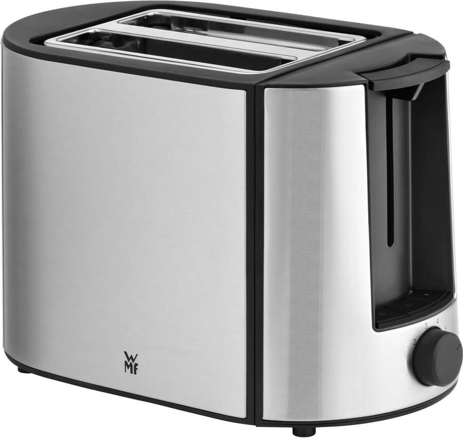 Broodrooster met Dubbele Sleuf en Opzetstuk voor Broodjes 870 W RVS 6 Bruiningsniveaus