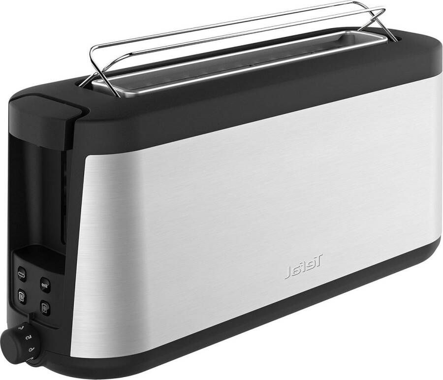 Broodrooster met lange sleuf 7 bruiningsniveaus Element TL4308 1000 watt zwart roestvrij staal