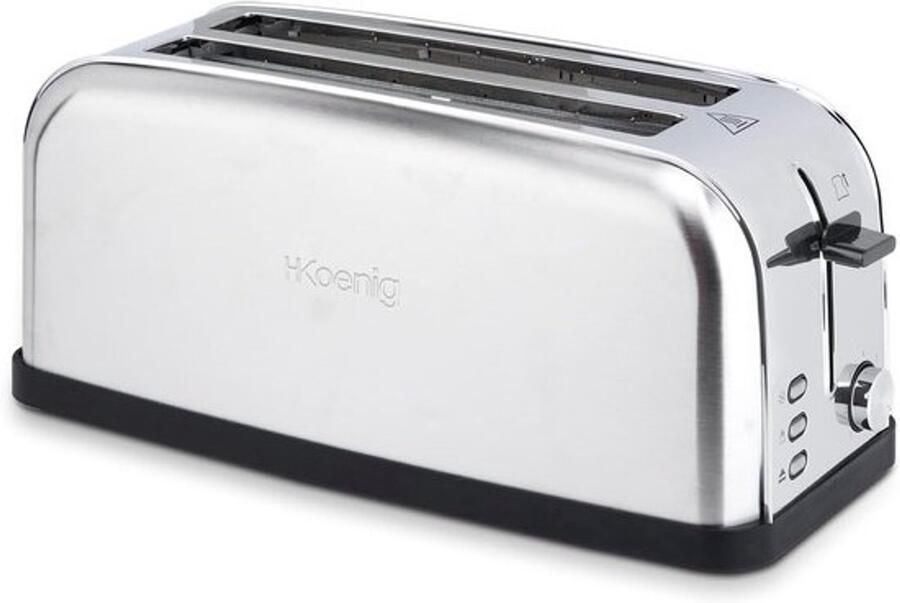 Broodrooster met lange sleuf 7 warmtestanden en 3 functies voor boerenbrood en stokbrood roestvrij staal