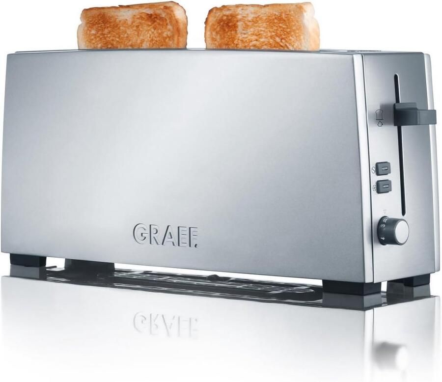 Broodrooster met lange sleuf voor toast en sneetjes brood