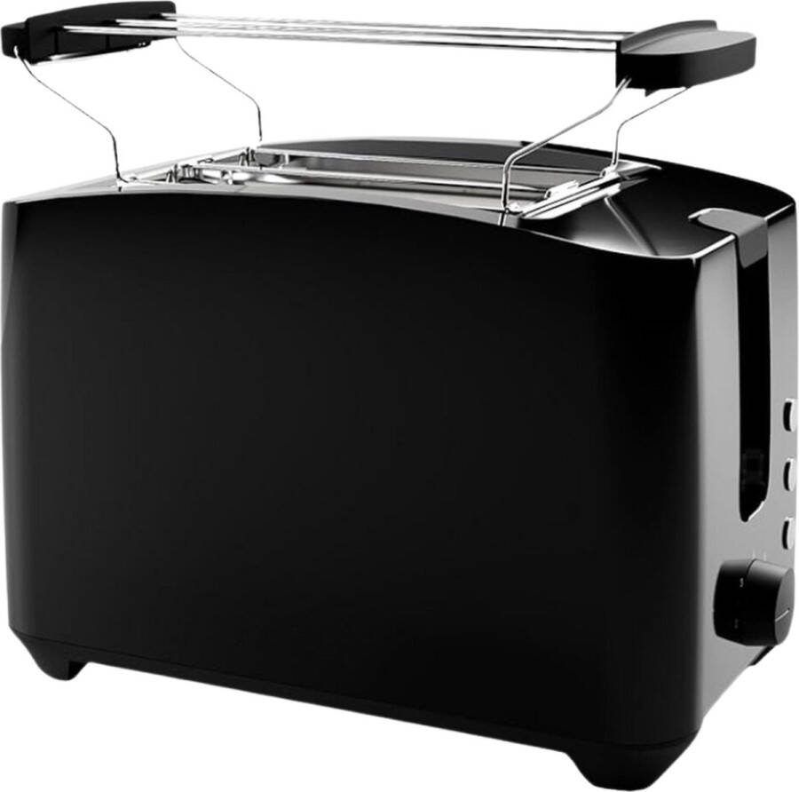 Broodrooster met Tostiklemmen Broodrooster 2 Sneden Broodrooster met Ontdooi Opwarmfunctie Broodrooster met Broodjesopzet Broodrooster ook voor Toastbroodjes & Kant-en-Klare Wafels Zwart