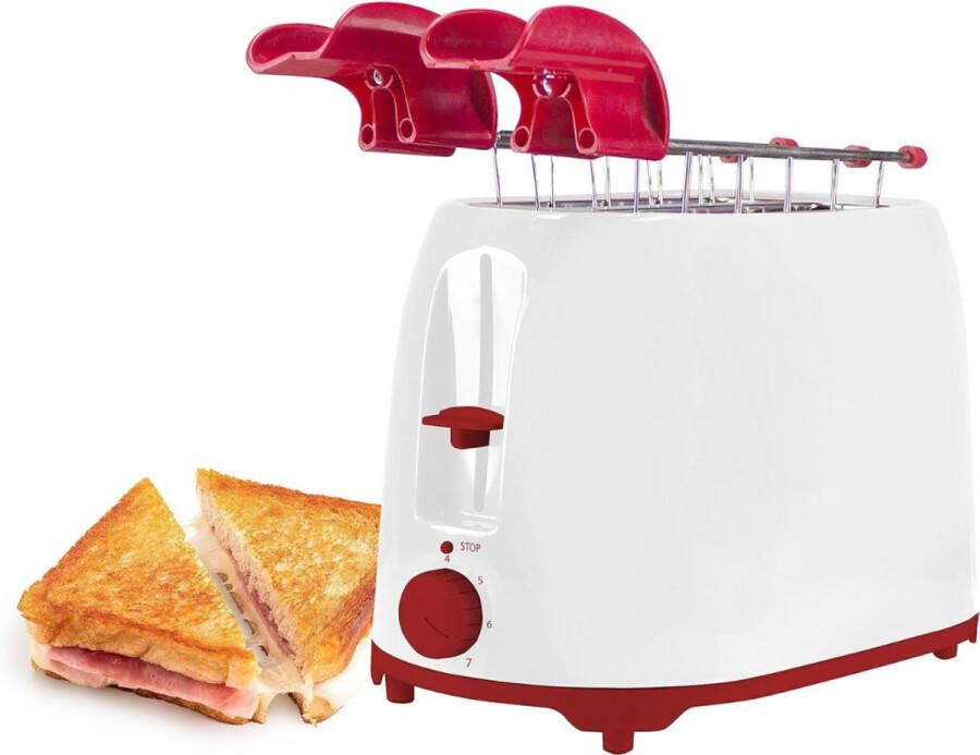 Broodrooster met tostiklemmen Broodrooster Tosti's Tostimaker Tostiklemmen Brede sleuven Sandwichrooster Toaster Makkelijk te gebruiken
