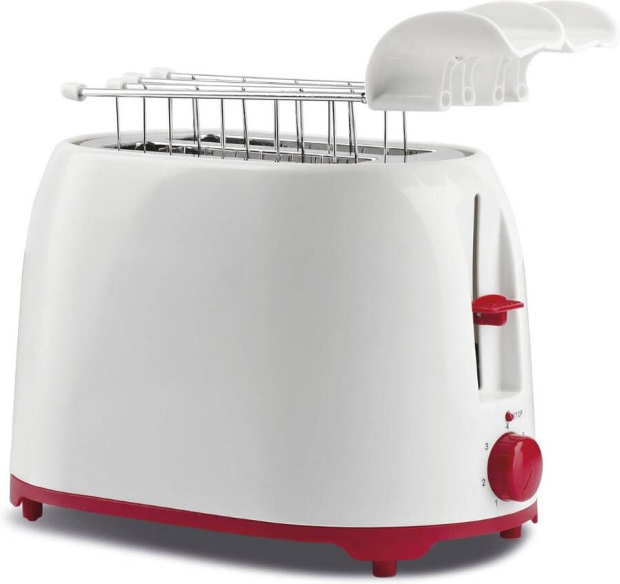 Broodrooster Met Tostiklemmen Extra Brede Sleuven Volledig RVS Broodrooster Met Toasttang Voor Gevulde Toasts Kruimellade Thermostaat Ontdooien- Opwarmen- Veiligheidssysteem