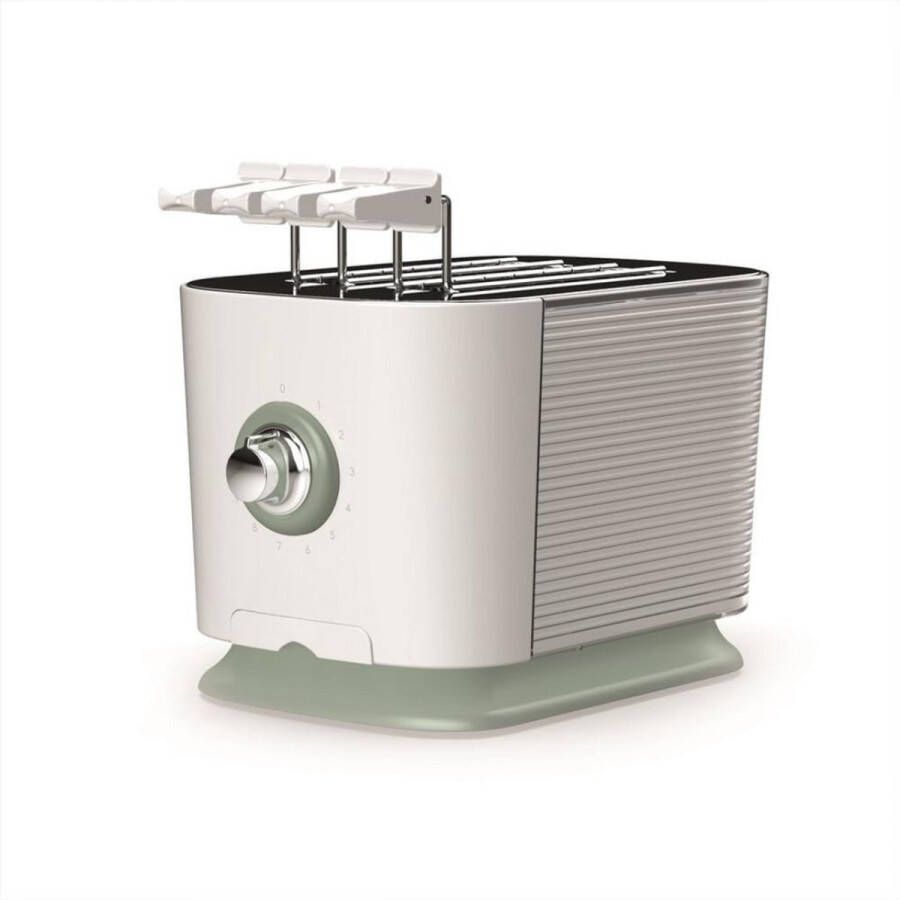 Broodrooster Met Tostiklemmen Extra Brede Sleuven Volledig RVS Broodrooster Met Toasttang Voor Gevulde Toasts Kruimellade Thermostaat Ontdooien- Opwarmen- Veiligheidssysteem