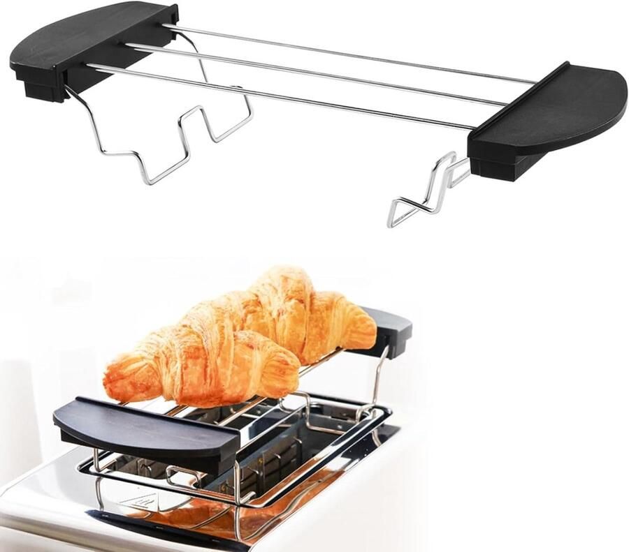 Broodrooster Opzetstuk Broodjesrek Toastrek Broodjes Roosteren Roestvrij Staal 262 cm Zwart