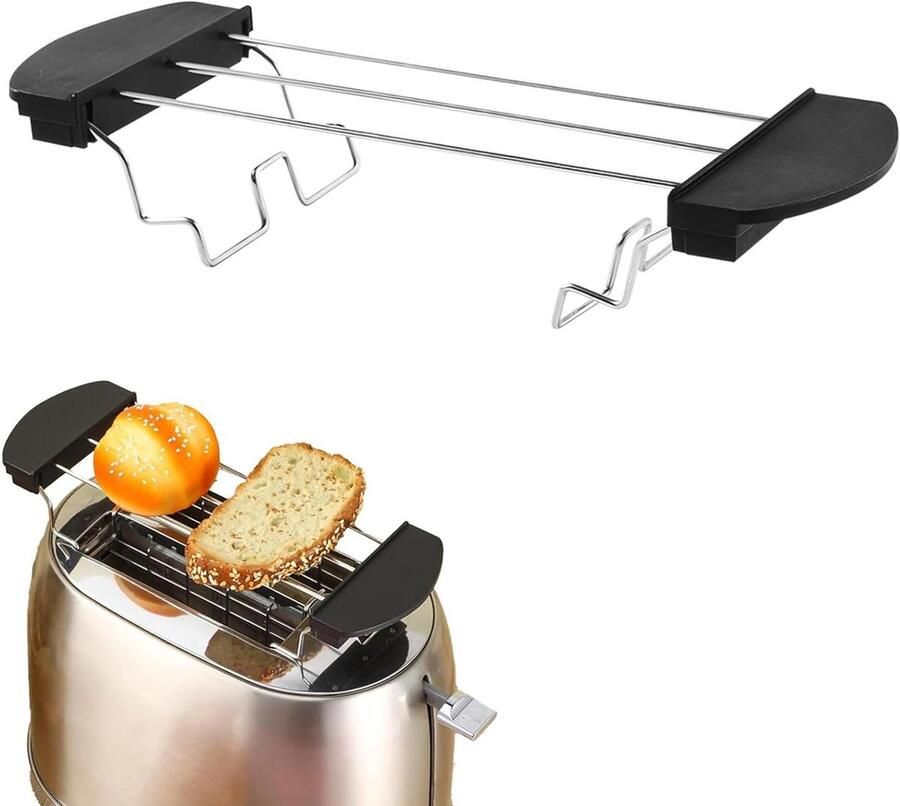 Broodrooster Opzetstuk Broodrek Keuken Brood Opwarmen Inklapbaar Ontwerp 26.5 cm Lengte Zwart