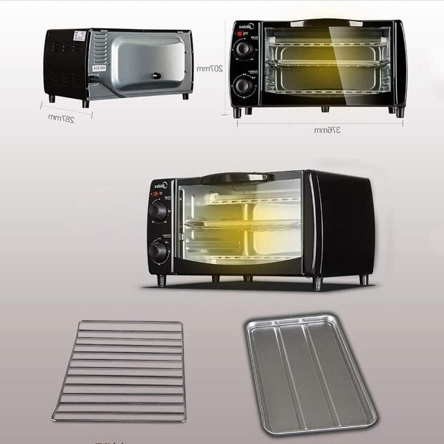 Broodrooster Oven Mini Oven Airfryer Koken en Bakken Multifunctioneel Apparaat 10 Liter Capaciteit Roestvrij Staal