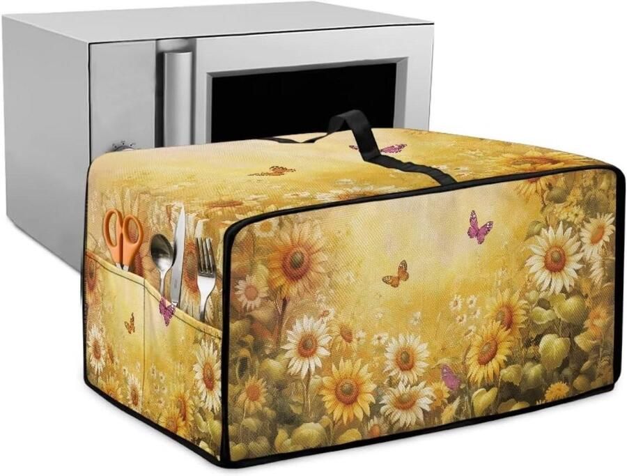 Broodrooster Ovenhoes Keukenapparaat Cover Apparaat Beschermen Met Handvat Zijvak Large 57x47x33cm Zonnebloem Vlinder