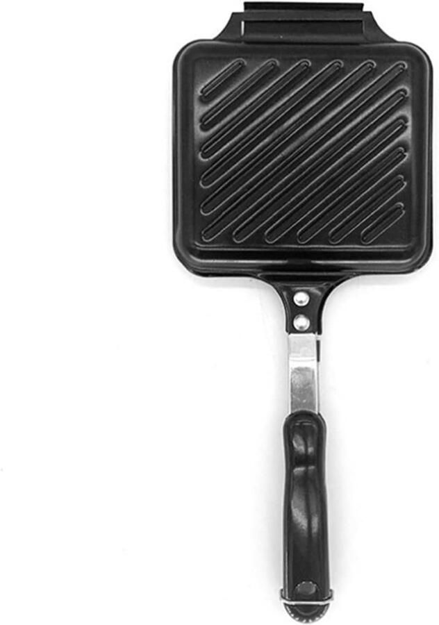 Broodrooster Pan Toast Maker Ontbijt Maken Dubbelzijdig Grillen Vierkant Zwart