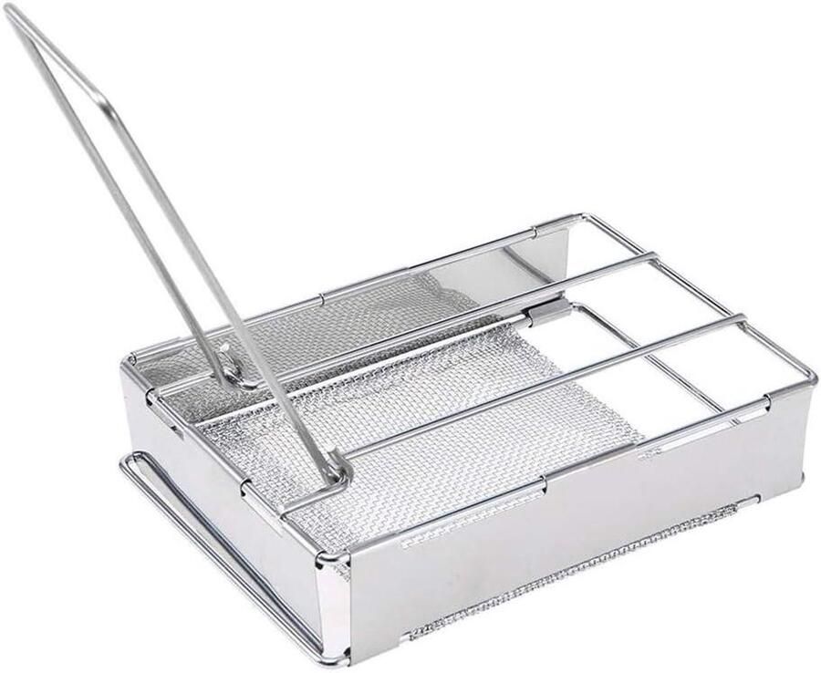 Broodrooster Plaat Camping Fornuis Buiten Koken Plat Opvouwbaar Lichtgewicht Zilver