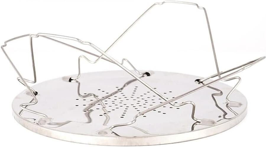 Broodrooster Plaat Camping Grill Buiten Koken Multifunctioneel Ontwerp 22 cm Breed Zilver