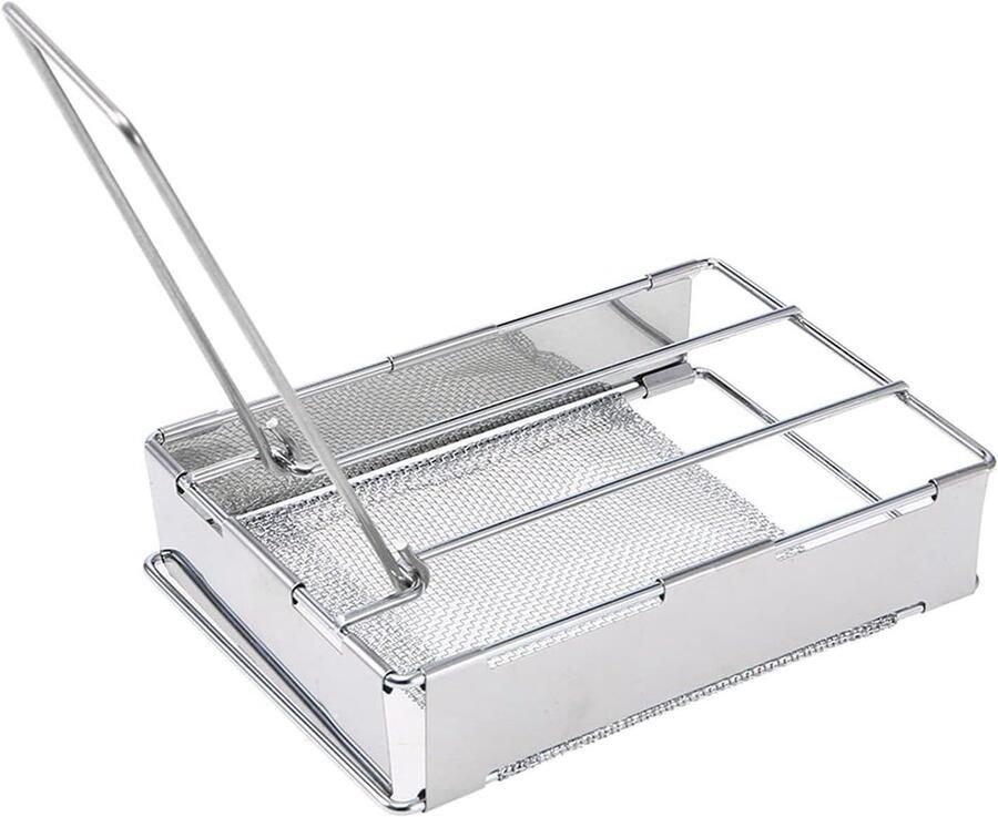 Broodrooster Plaat Outdoor Grill Kamperen Opvouwbaar Roestvrijstaal Draagbaar Zilver